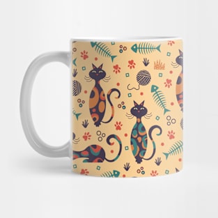 Psychedelic Cat Seamless Pattern Mug